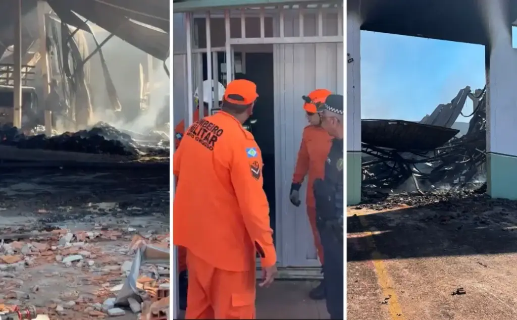 Incêndio destrói prédio da Secretaria de Educação em Várzea Grande