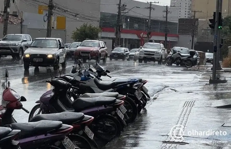 Cuiabá enfrenta queda acentuada de temperatura com previsão de chuva e trovoadas