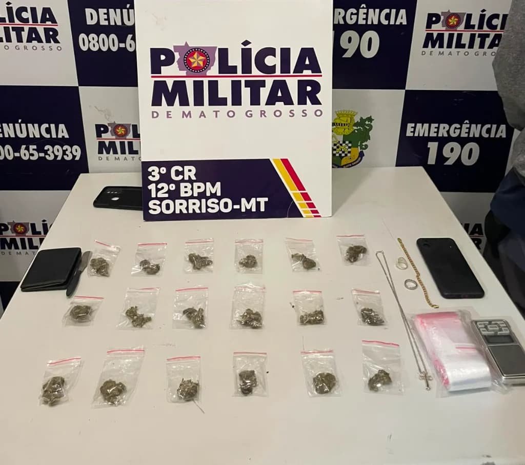 Ações da Polícia Militar resultam em apreensão de drogas e prisões em Sorriso