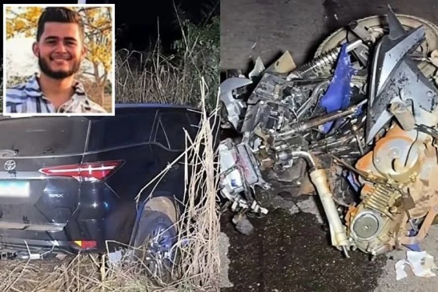 Jovem de 25 anos morre em batida frontal entre moto e caminhonete na Br-174 em Mato Grosso